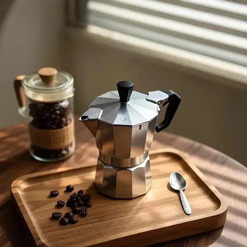 New 50ml-600ml Moka Pot Aluminum Household Electric Burner Stove Top Espresso Percolator Coffee Maker Coffee Extraction Pot