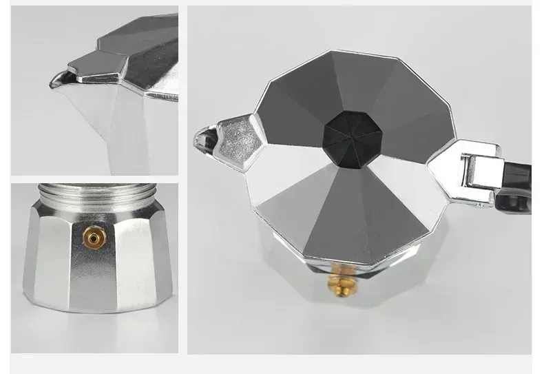 New 50ml-600ml Moka Pot Aluminum Household Electric Burner Stove Top Espresso Percolator Coffee Maker Coffee Extraction Pot