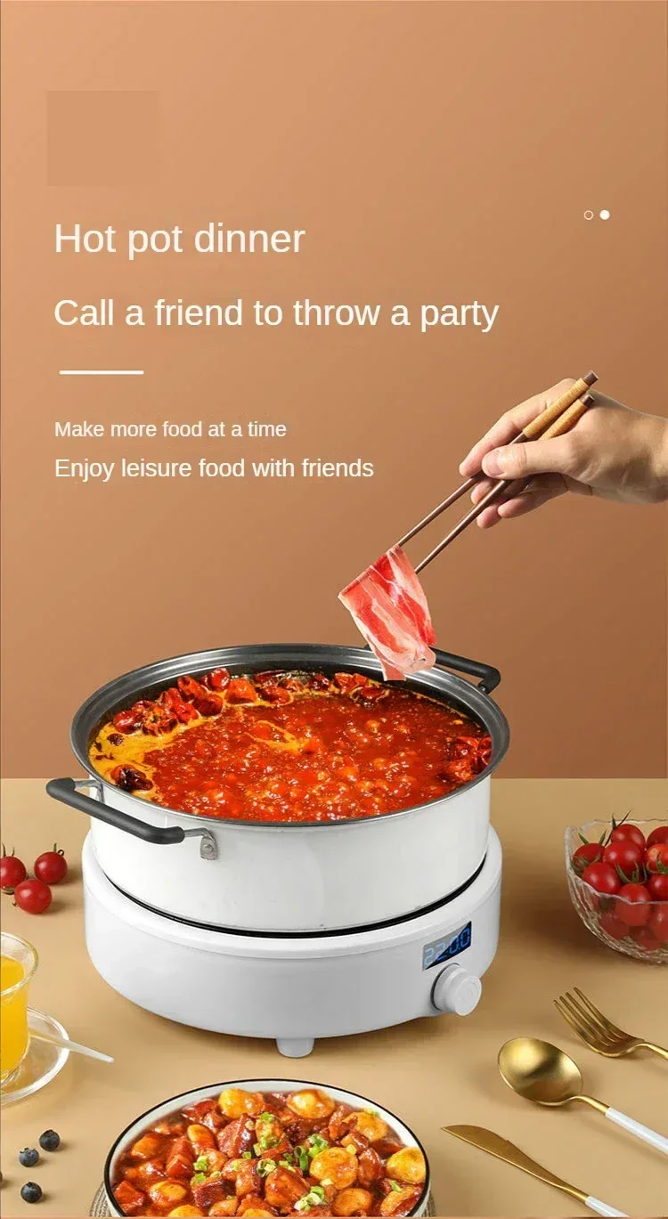 Electric Induction Cooker Boiler Waterproof Stir-Fry Cooking Plate Intelligent Hot Pot Stove Cooktop Burner Cooking Machine