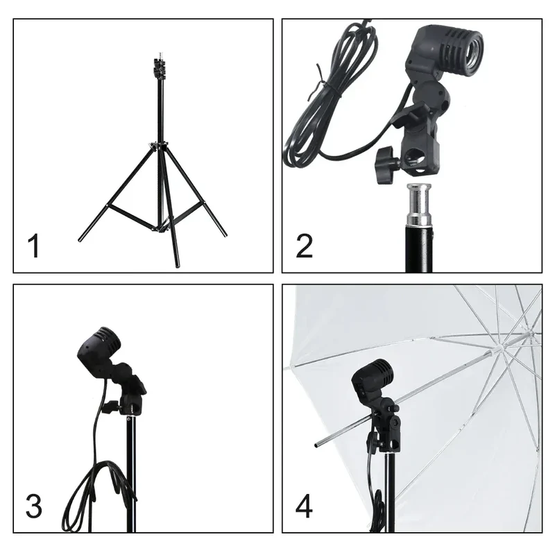 Photography Lighting Kit Umbrella Photo Background Photobooth Backdrops Softbox Light Stand Portable Soft BoxFor Photo Studio