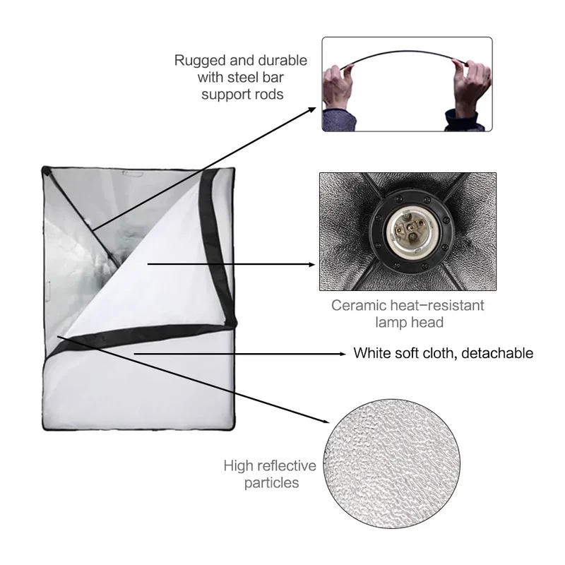 Photography Lighting Kit Umbrella Photo Background Photobooth Backdrops Softbox Light Stand Portable Soft BoxFor Photo Studio
