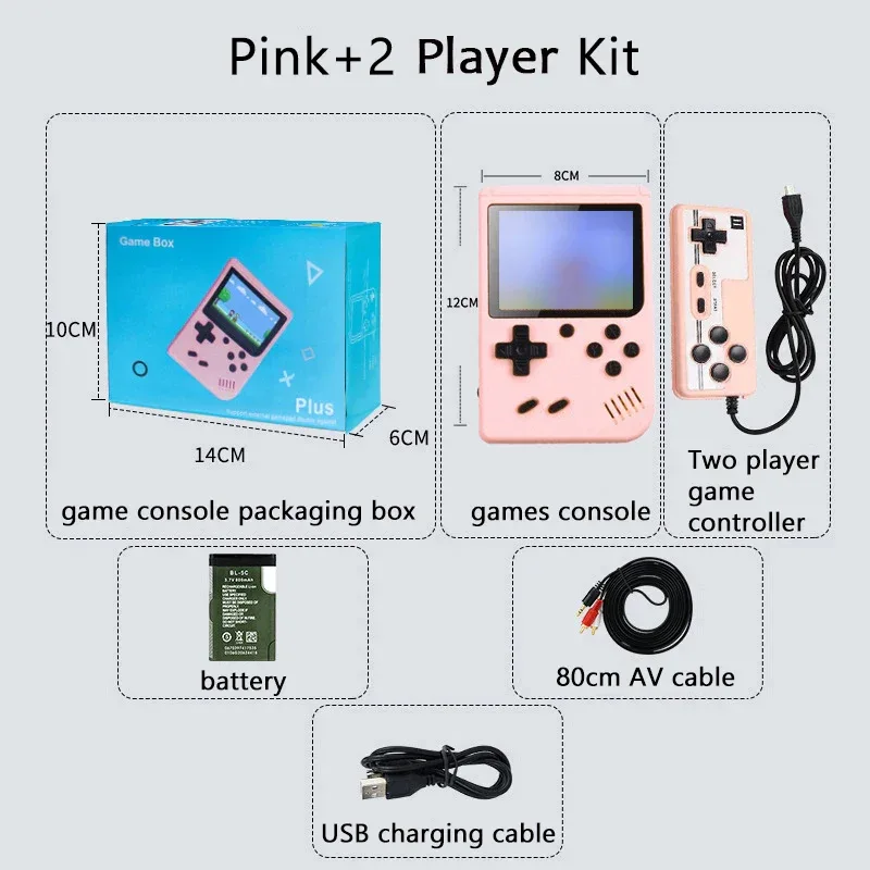 Retro Portable Mini Handheld Video Game Console 8 Bit 3.0 Inch Color LCD Kids Color Game Player Built in 500 Games
