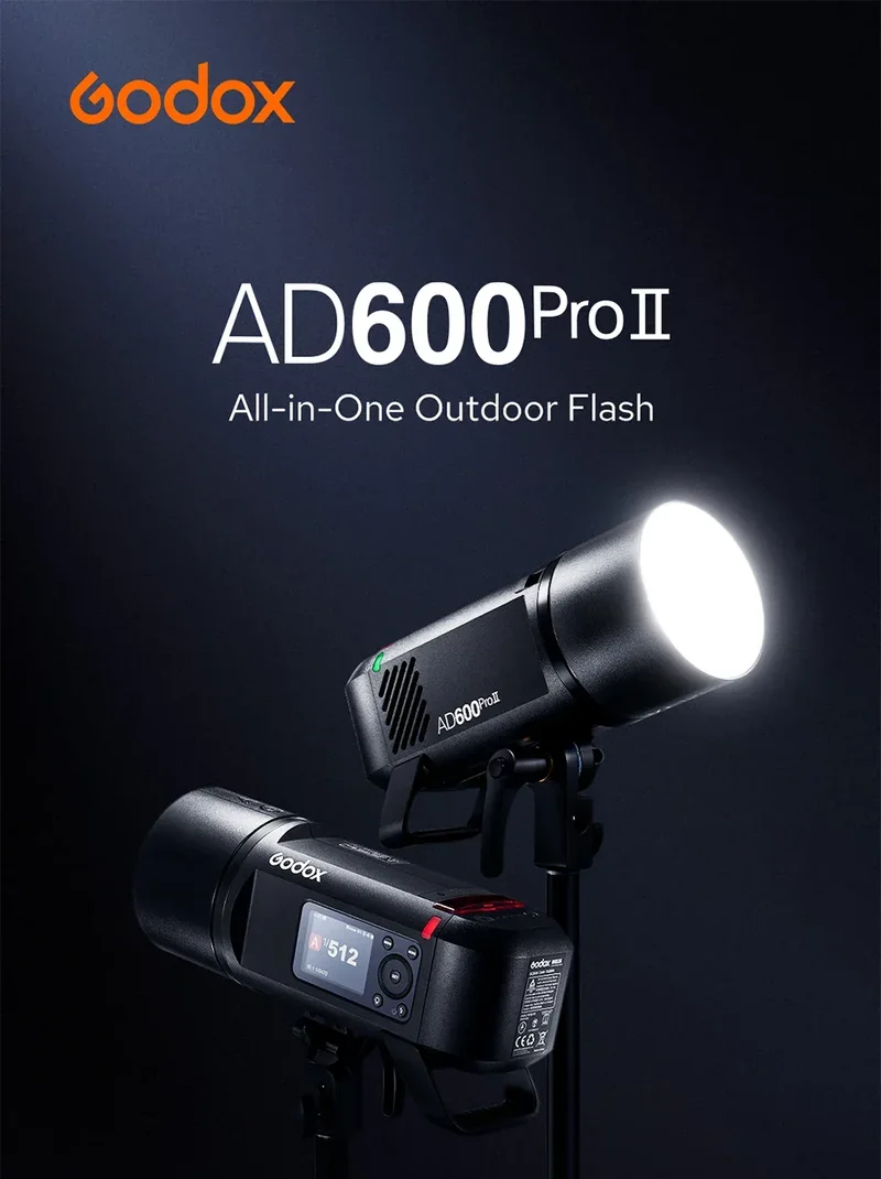 Godox AD II Series Out-door TTL Flash AD100/200/300/400/600PROII For Nikon Canon Sony Fuji Olympus LED Modeling Lamp
