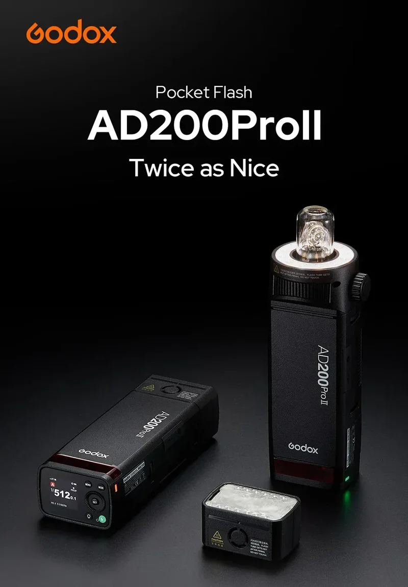 Godox AD II Series Out-door TTL Flash AD100/200/300/400/600PROII For Nikon Canon Sony Fuji Olympus LED Modeling Lamp
