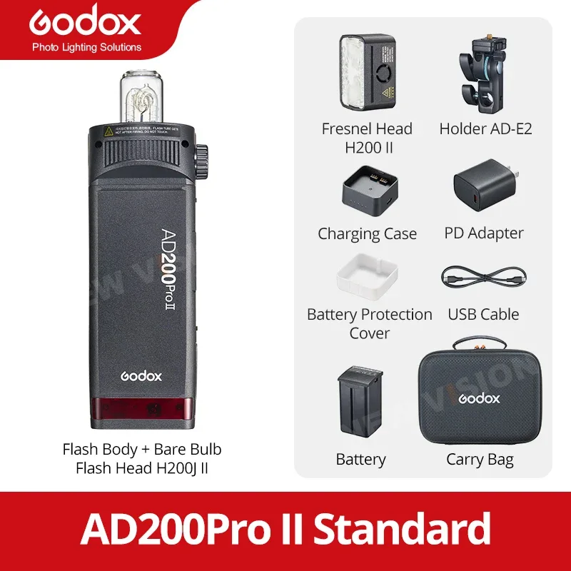 Godox AD II Series Out-door TTL Flash AD100/200/300/400/600PROII For Nikon Canon Sony Fuji Olympus LED Modeling Lamp