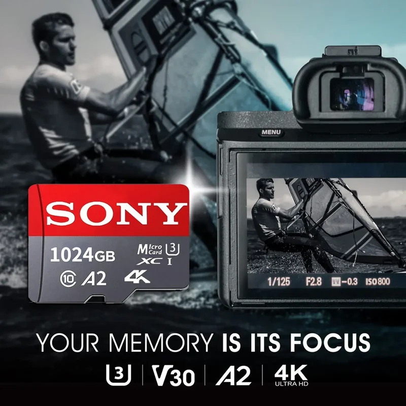 SONY SD Memory Card Extreme Micro TF SD Card 128GB 256GB 1TB 512GB A2 U3 V60 Flash Cards For Xiaomi Phone PC Camera