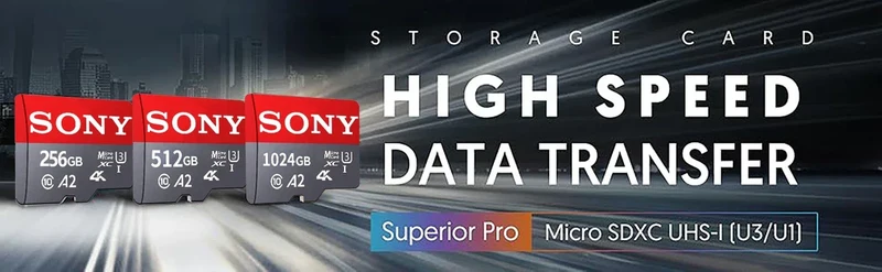 SONY SD Memory Card Extreme Micro TF SD Card 128GB 256GB 1TB 512GB A2 U3 V60 Flash Cards For Xiaomi Phone PC Camera