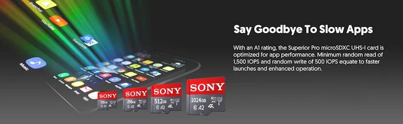 SONY SD Memory Card Extreme Micro TF SD Card 128GB 256GB 1TB 512GB A2 U3 V60 Flash Cards For Xiaomi Phone PC Camera