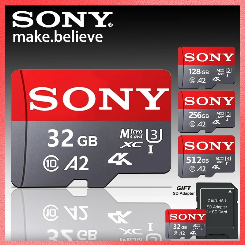 SONY SD Memory Card Extreme Micro TF SD Card 128GB 256GB 1TB 512GB A2 U3 V60 Flash Cards For Xiaomi Phone PC Camera