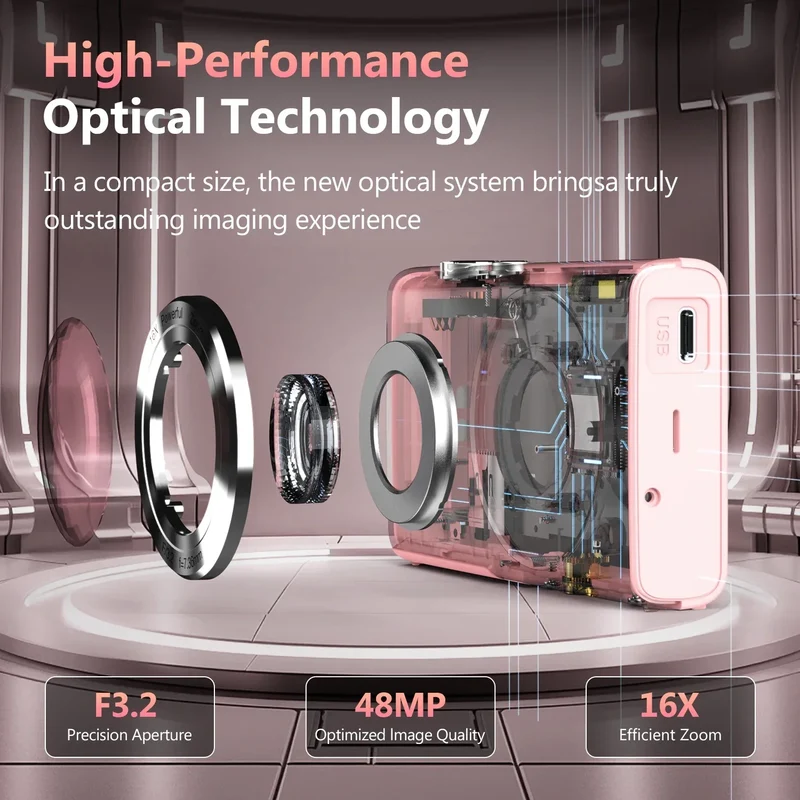 4K Digital Camera Autofocus Vlogging Camera HD 48MP with 2.8" Large Screen Camcorder Camera for Photography for Kid Adult