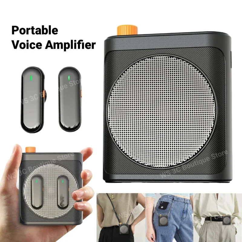 Bluetooth Wireless Voice Amplifier With Lavalier microphone for Teachers Elderly Tour Guides Coaches U-Disk Megaphone Microphone