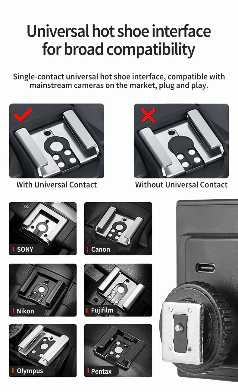 MIAOTU Mini Camera Flash Speedlite GN12 5600K Standard Hot Shoe Mount for Sony Canon Nikon Panasonic Olympus DSLR Camera