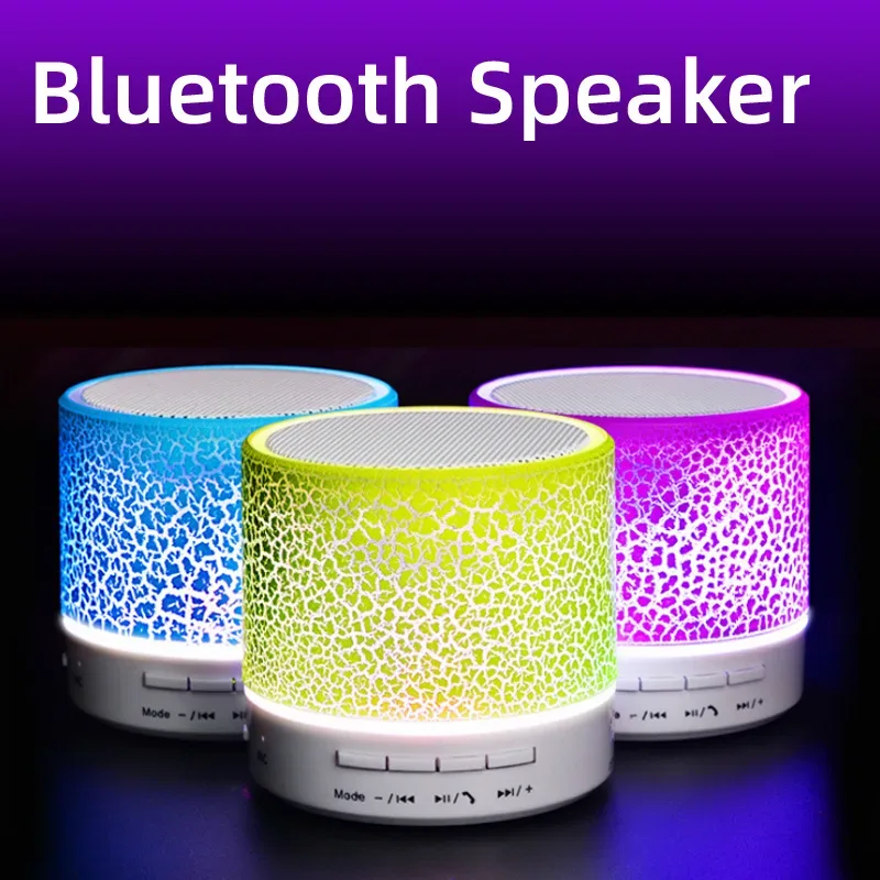 Bluetooth Mini Speaker Wireless Speaker Colorful LED TF Card USB Subwoofer Portable MP3 Music Sound Column For PC Phone
