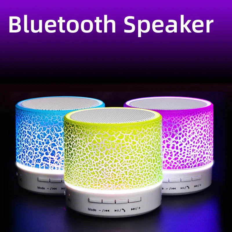 Bluetooth Mini Speaker Wireless Speaker Colorful LED TF Card USB Subwoofer Portable MP3 Music Sound Column For PC Phone