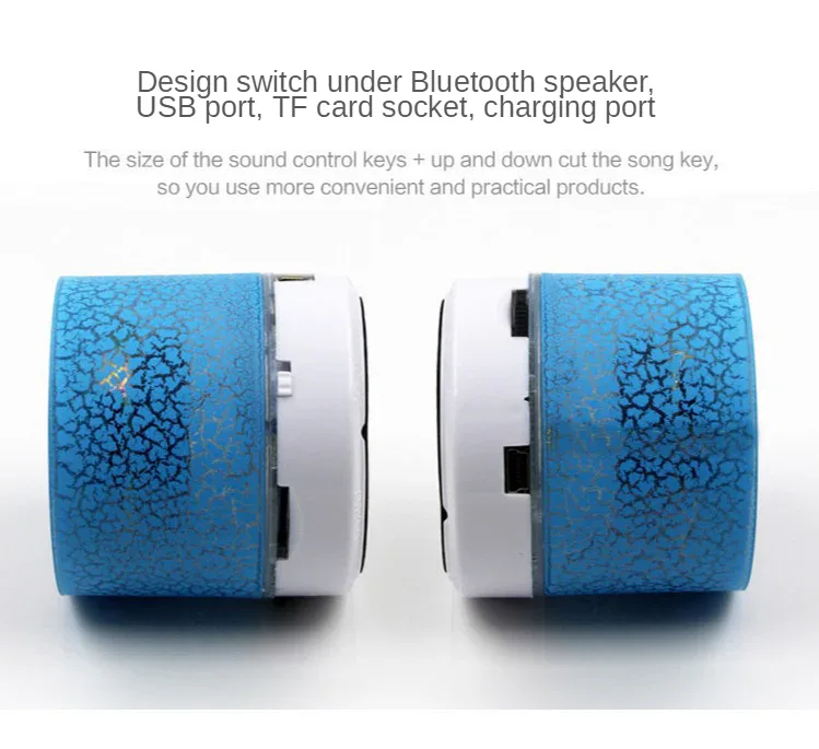Bluetooth Mini Speaker Wireless Speaker Colorful LED TF Card USB Subwoofer Portable MP3 Music Sound Column For PC Phone