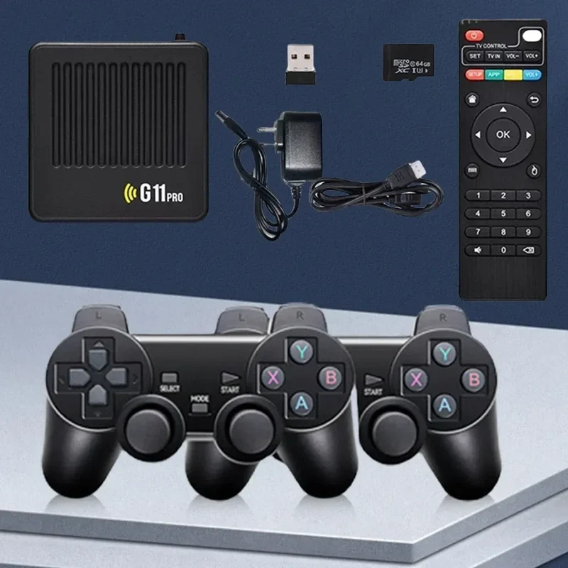 G11 Pro HD Video Game Console Built in 10000+ Retro Games Plug and Play Ultra Low Latency with 2.4G Wireless Dual Controllers