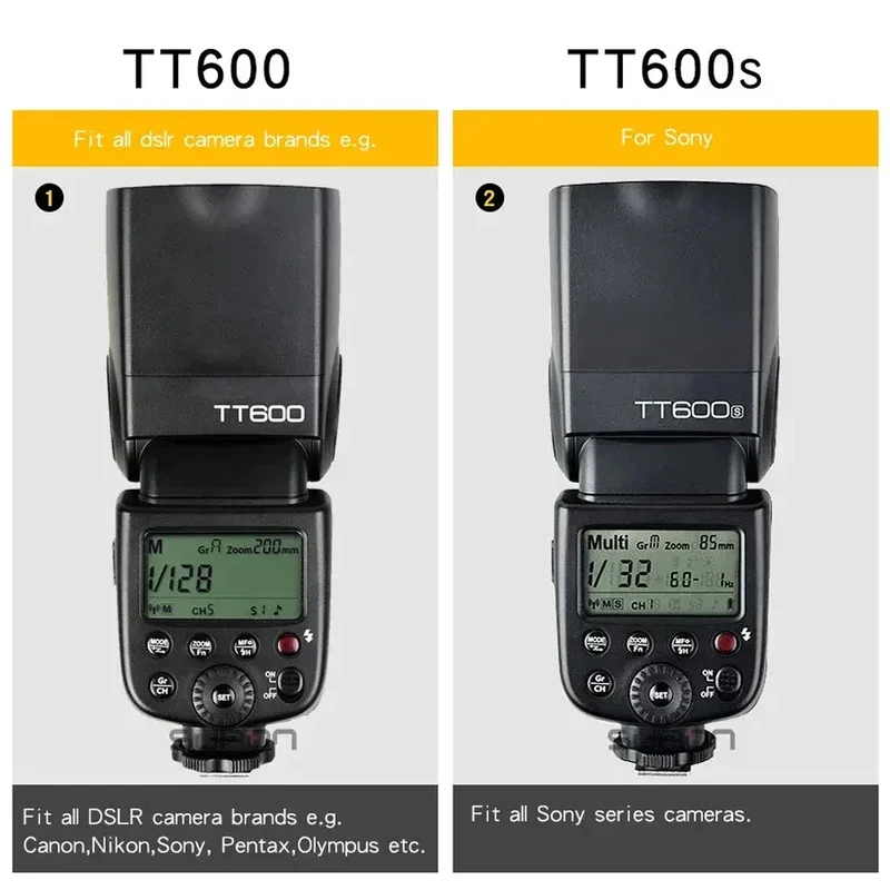 Godox TT600/TT600S Camera Flash Speedlite GN60 Built-In 2.4GHz X Wireless Radio System On Camera Flash for Sony Nikon Fuji