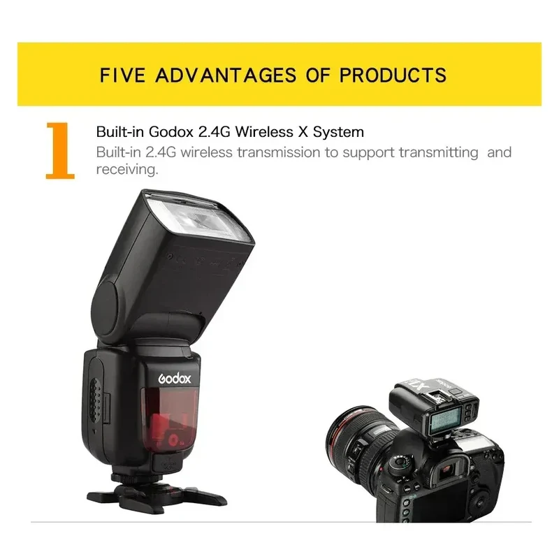 Godox TT600/TT600S Camera Flash Speedlite GN60 Built-In 2.4GHz X Wireless Radio System On Camera Flash for Sony Nikon Fuji