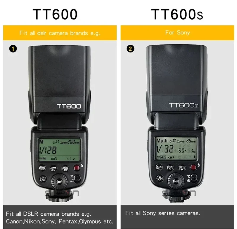 Godox TT600/TT600S Camera Flash Speedlite GN60 Built-In 2.4GHz X Wireless Radio System On Camera Flash for Sony Nikon Fuji
