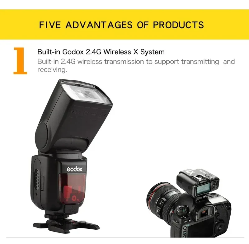 Godox TT600/TT600S Camera Flash Speedlite GN60 Built-In 2.4GHz X Wireless Radio System On Camera Flash for Sony Nikon Fuji