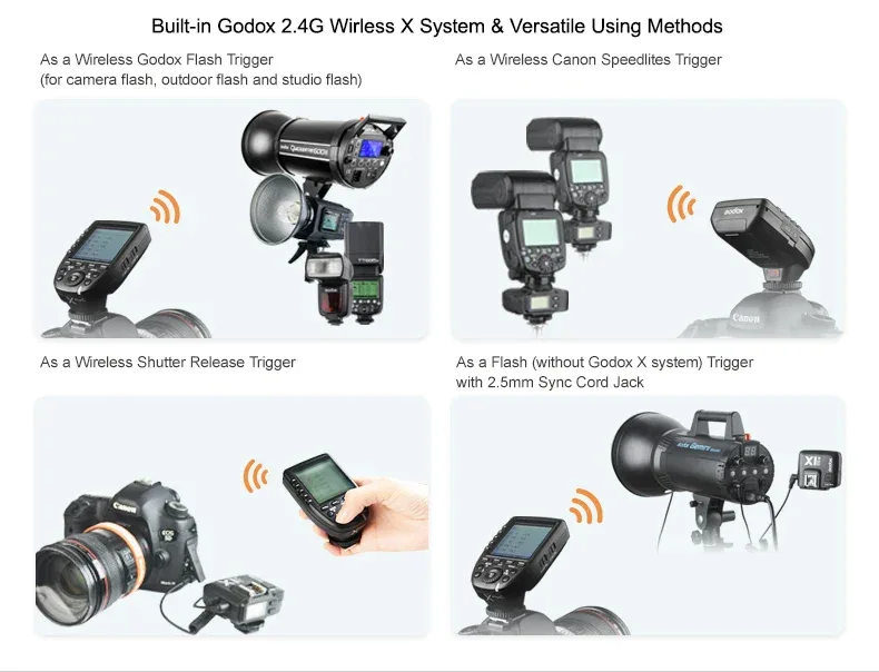 Godox XPro TTL 2.4G Wireless Flash Trigger 1/8000s Mini on Camera Flash Light compatible with Canon Sony Nikon Fuji Olympus