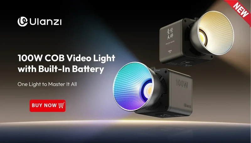 Ulanzi L023 40W Pro Portable LED Video Light Bi-Color COB Photographic Studio Light 2500K-6500K 3400mAh for Video Live-streaming