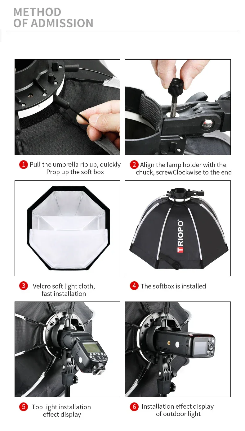 TRIOPO Newest KX 65CM Softbox Octagon Umbrella Light Box For Godox AD200 V1 Speedlite Flash Light Photography Studio Accessories