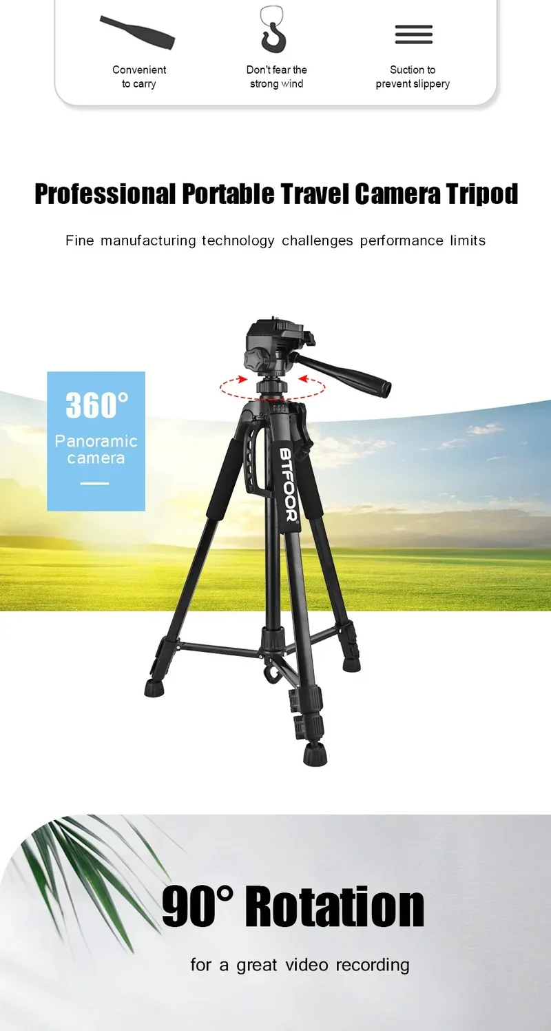 Phone Travel Self Tripod Aluminum Tall 55” 140CM Stand With Quick Plates Mount Pan Head For Canon Nikon DSLR SLR Digital Camera