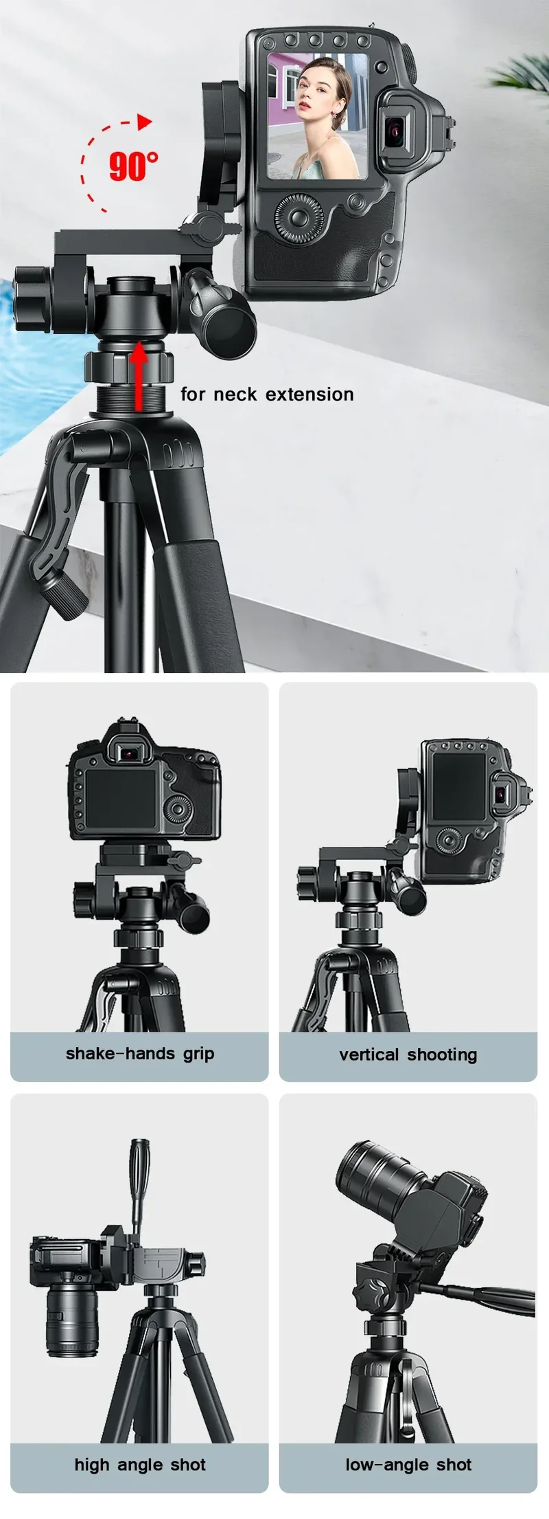 Phone Travel Self Tripod Aluminum Tall 55” 140CM Stand With Quick Plates Mount Pan Head For Canon Nikon DSLR SLR Digital Camera