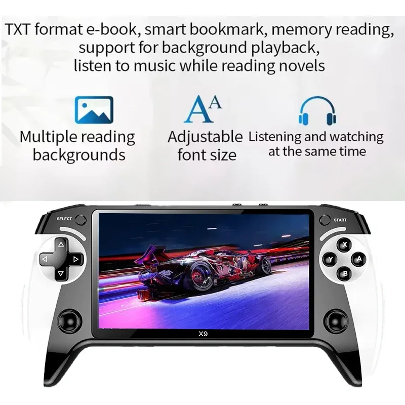 X9 portable game console, 5.5-inch screen, 1500mAh, retro video game player, Type C charging, electronic game player, large Arca