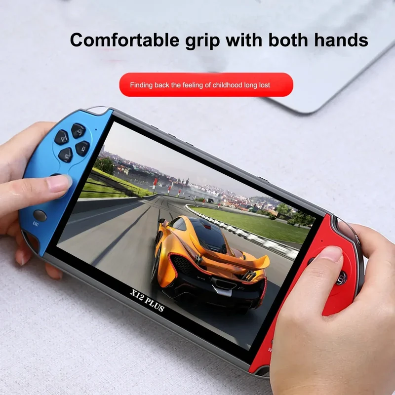 X12 Plus Portable Gaming Console, 7.0-inch HD screen, Portable Audio-Video Player, Classic Games, Over 10,000 Free Built-in Game
