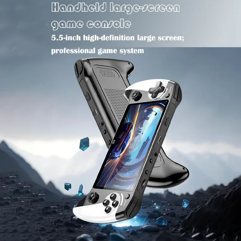 The X9 gaming console features a 5.5-inch high-resolution IPS display with P1 arcade-quality HD output, supporting dual-stick GB