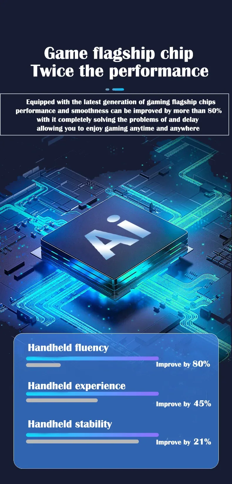 The X9 gaming console features a 5.5-inch high-resolution IPS display with P1 arcade-quality HD output, supporting dual-stick GB