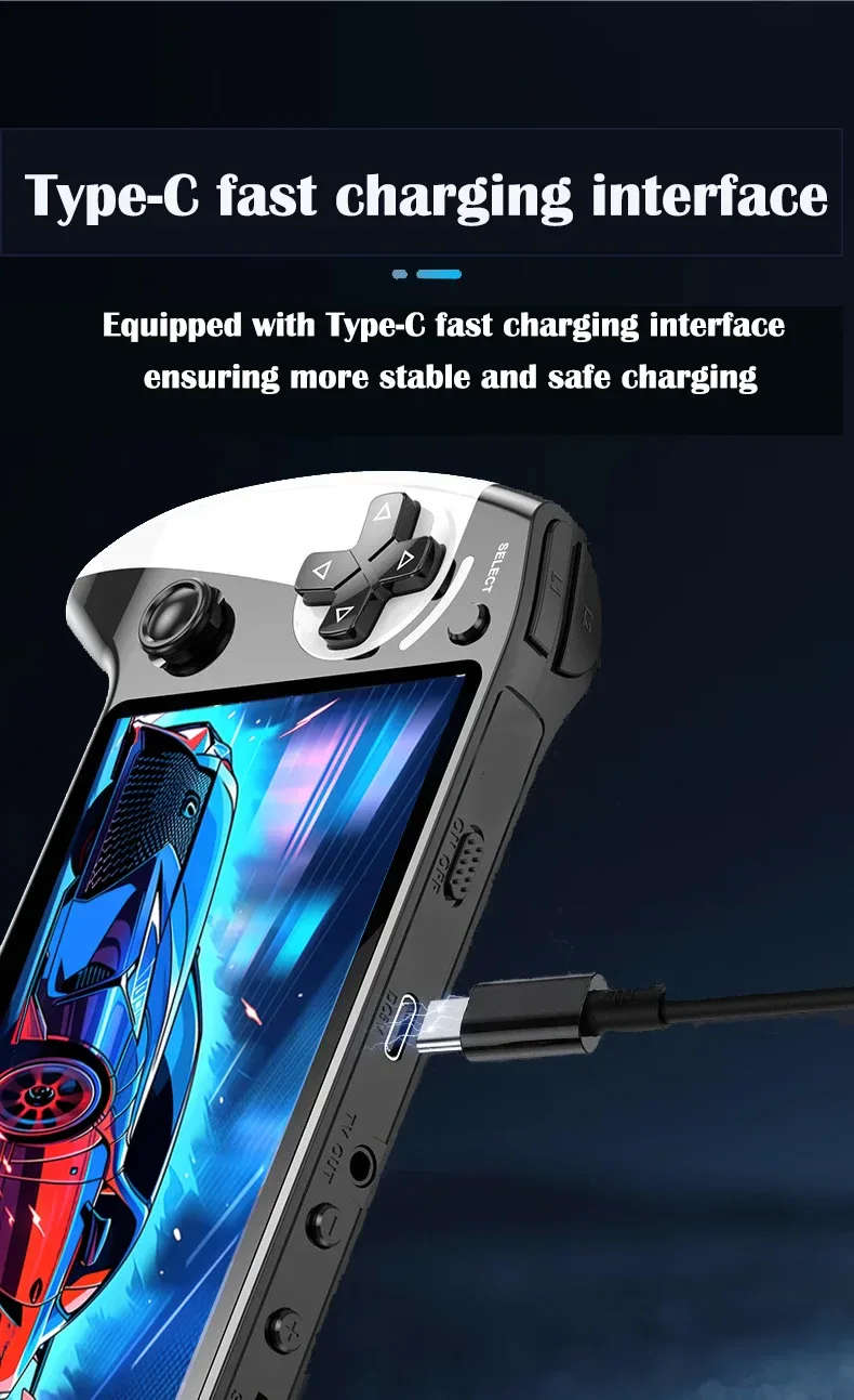 The X9 gaming console features a 5.5-inch high-resolution IPS display with P1 arcade-quality HD output, supporting dual-stick GB