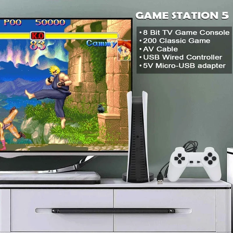 GS5 Game Station 5 Video Game Console With 200 Classic Games 8 Bit TV Console Retro USB Wired Handheld Two Game Player AV Output