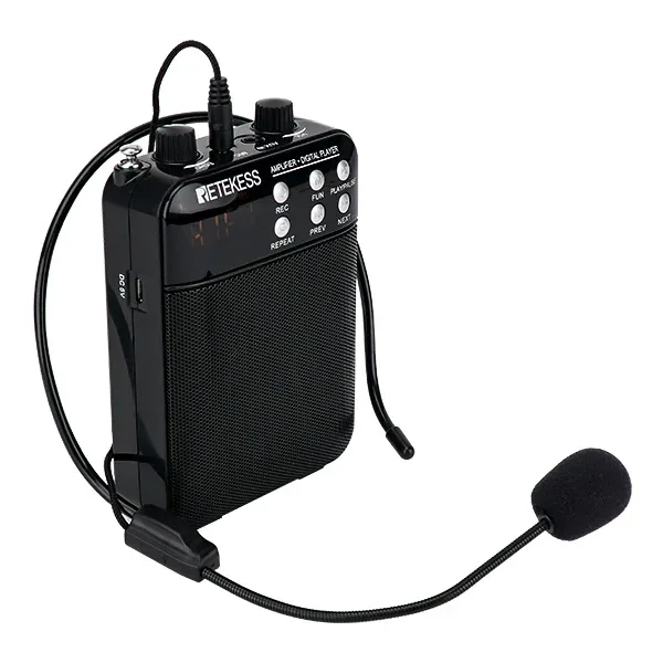 Retekess TR619 Megaphone Portable 3W FM Recording Voice Amplifier Teacher Microphone Speaker Mp3 Player FM Radio for Tour Guide