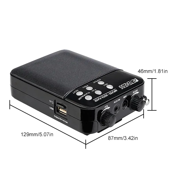 Retekess TR619 Megaphone Portable 3W FM Recording Voice Amplifier Teacher Microphone Speaker Mp3 Player FM Radio for Tour Guide