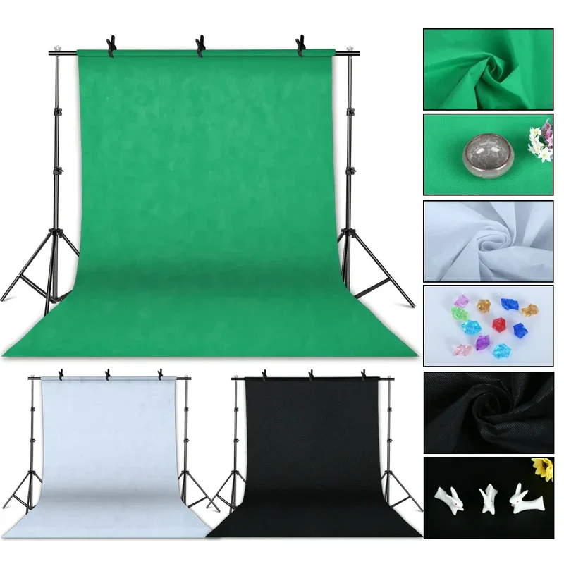 Photography Lighting Kit 2x3M Photo Background Backdrops Soft Umbrella Softbox Light Stand Portable Bag For Photo Studio Shoot