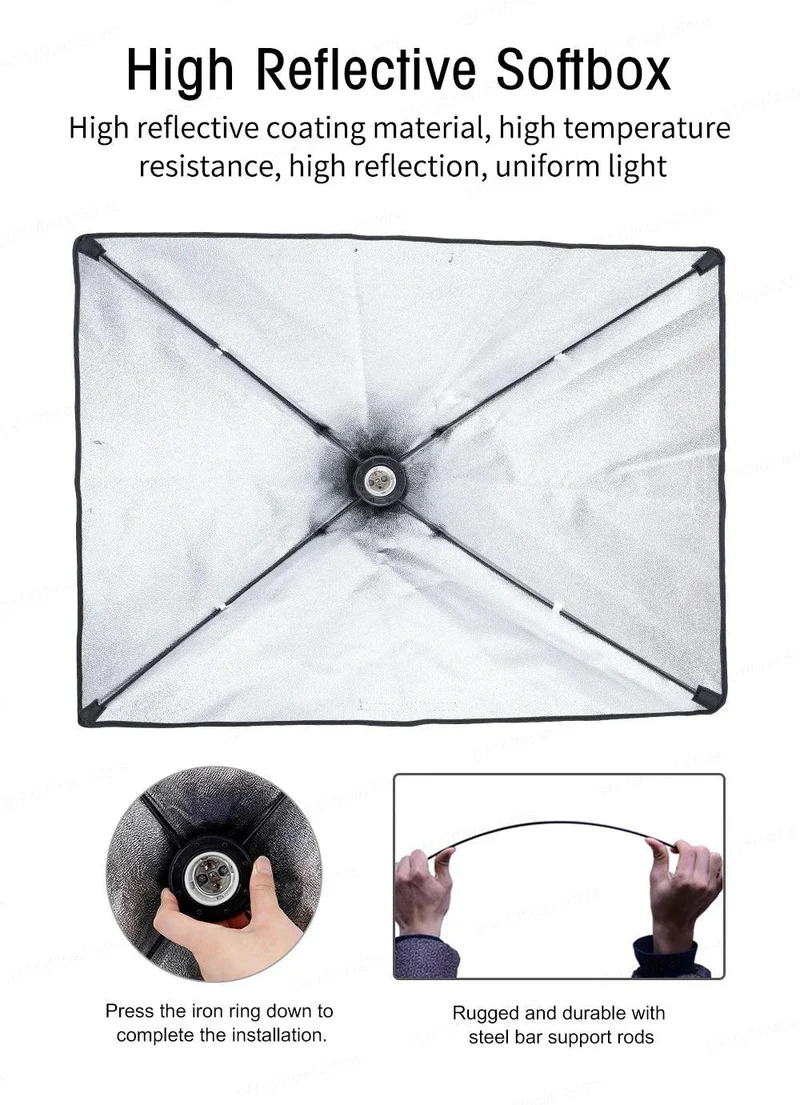 Photography Lighting Kit 2x3M Photo Background Backdrops Soft Umbrella Softbox Light Stand Portable Bag For Photo Studio Shoot