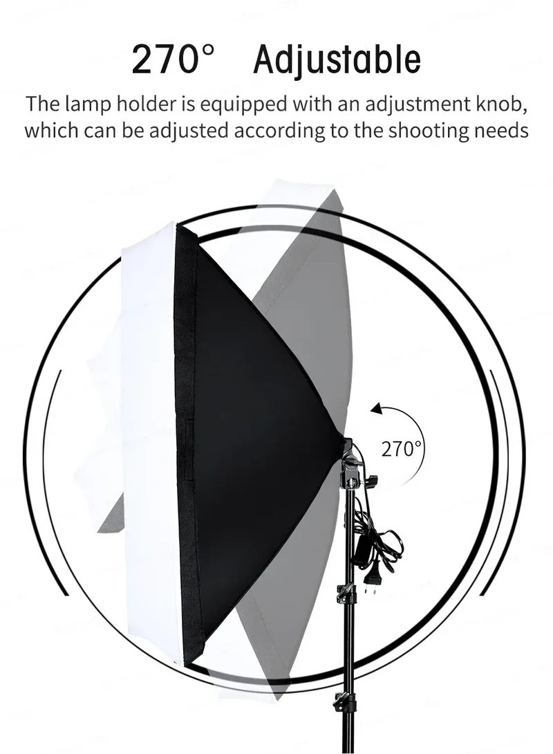 Photography Lighting Kit 2x3M Photo Background Backdrops Soft Umbrella Softbox Light Stand Portable Bag For Photo Studio Shoot