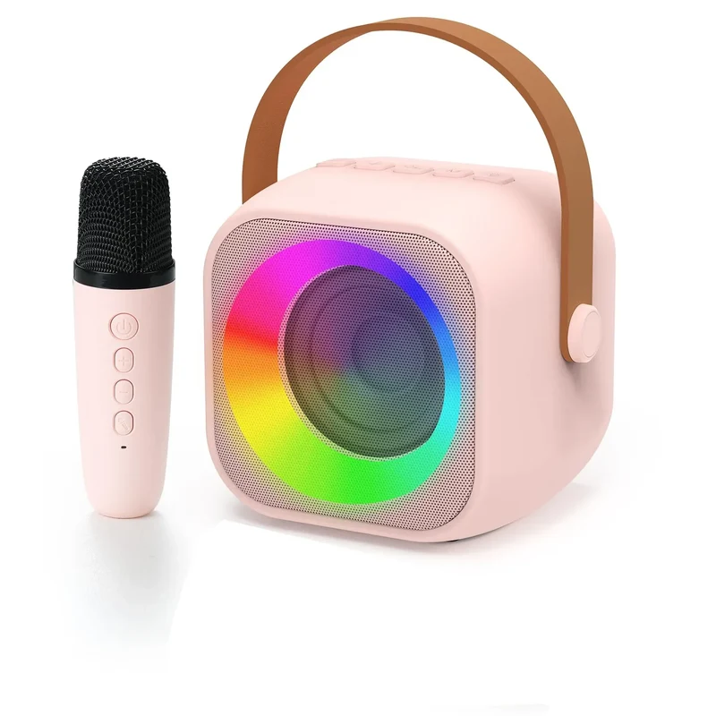 Haomuren Portable Karaoke Machine with Wireless 1 or 2 Microphone Mini Bluetooth Speaker for Children Singing Family Party Gift