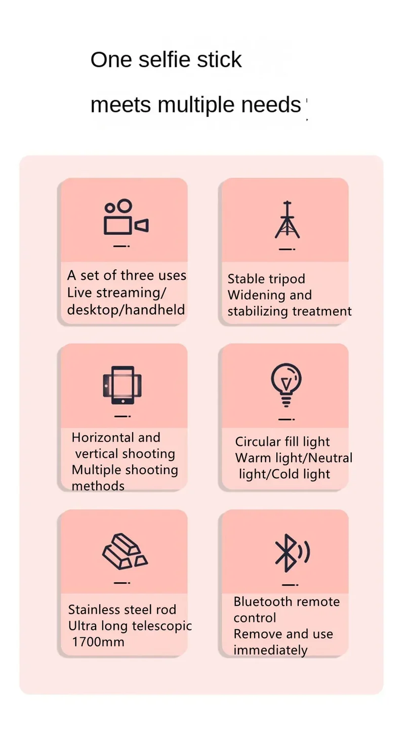 Roreta Portable Stabilizer camera tripod with wireless remote control and 360 ° rotation for video recording and live streaming