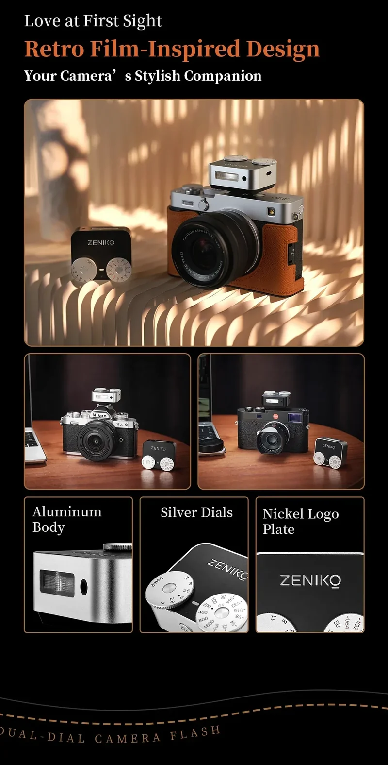ZENIKO ZA12 Dual-Dial Flash Camera Photography Wireless Transmission for Canon Nikon Sony Fuji Olympus Speedlight Flash vs ZF08
