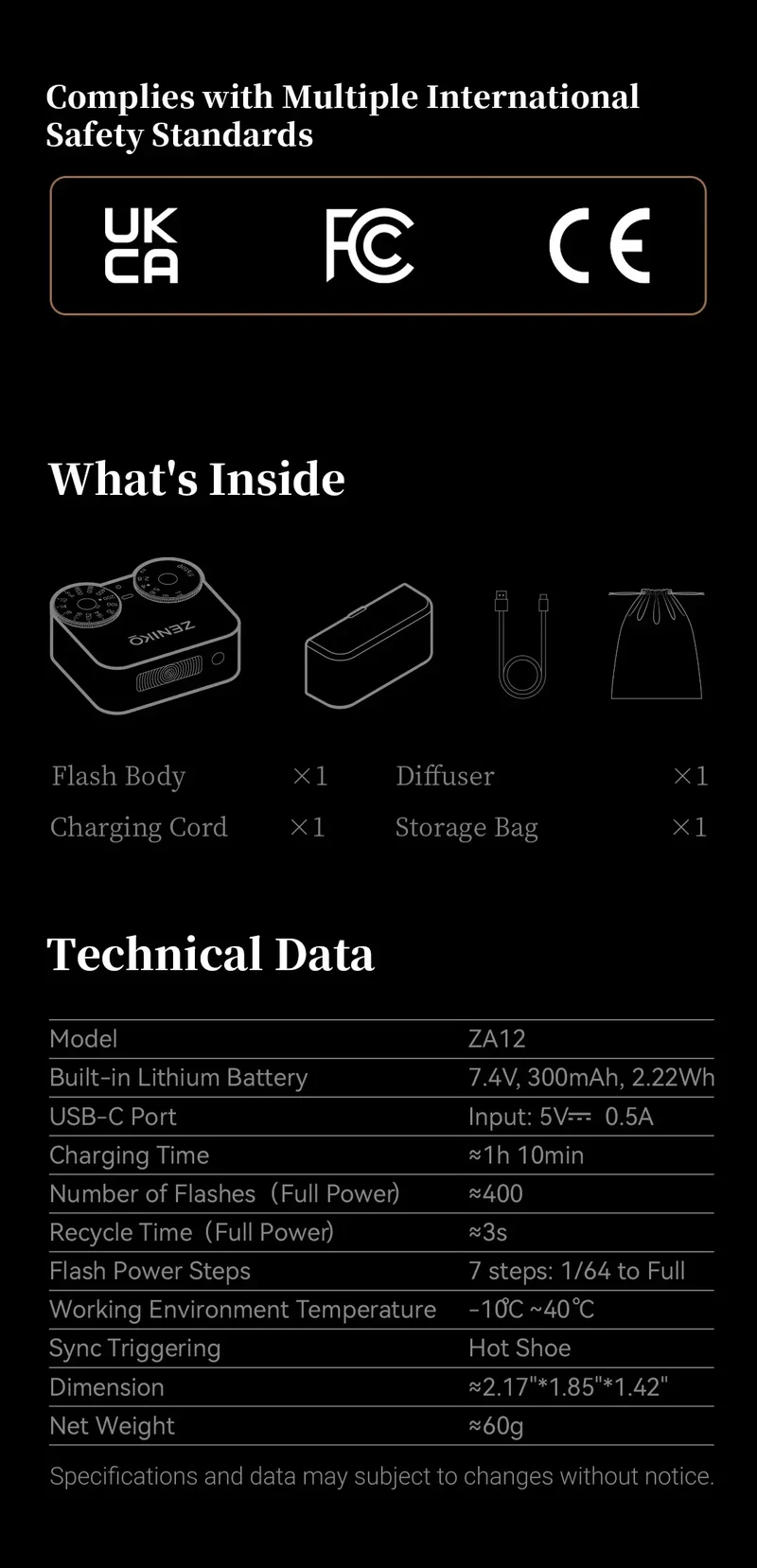 ZENIKO ZA12 Dual-Dial Flash Camera Photography Wireless Transmission for Canon Nikon Sony Fuji Olympus Speedlight Flash vs ZF08