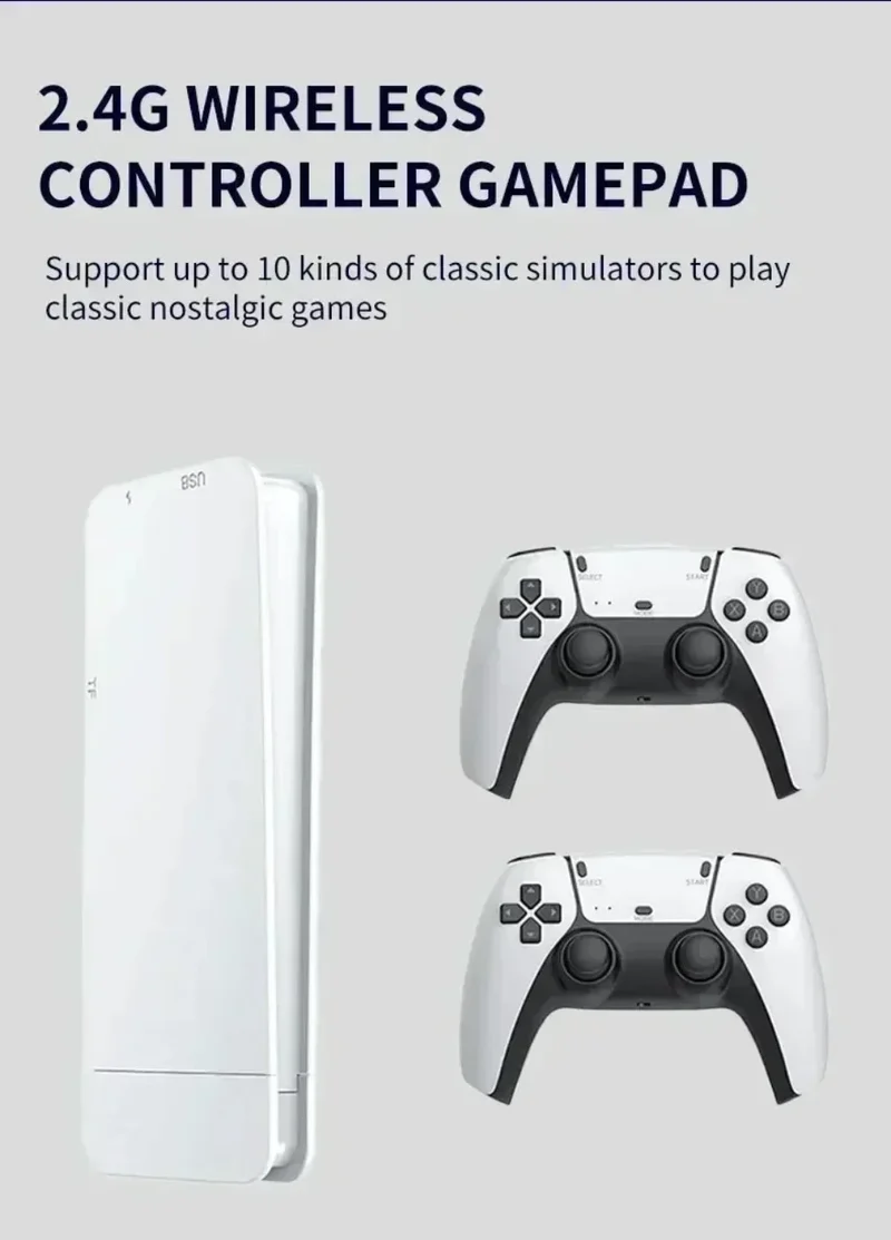 M15 Game Stick Mini TV Handheld Game Console 20000+Retro Game Wireless Gamepads Video Game 64G HD Output Two-player for PS1 Etc