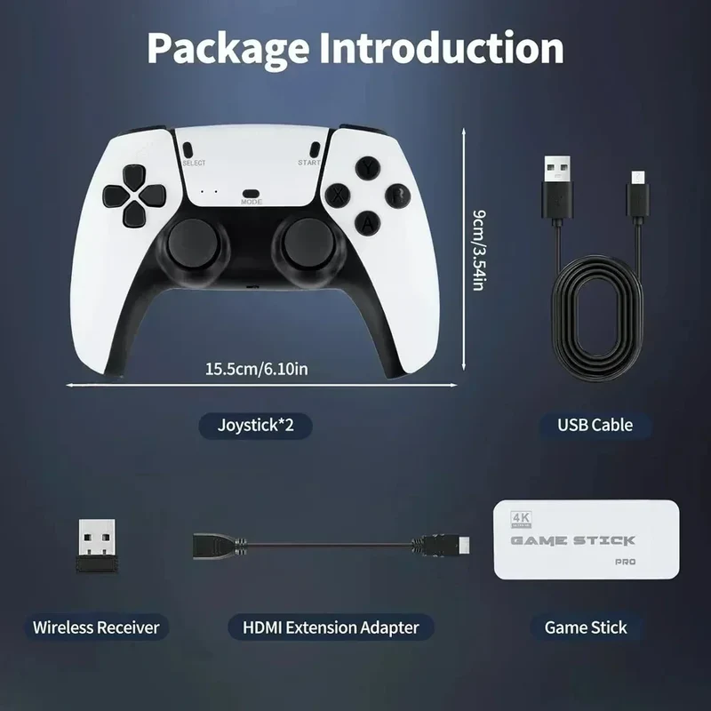 M15 Game Stick Mini TV Handheld Game Console 20000+Retro Game Wireless Gamepads Video Game 64G HD Output Two-player for PS1 Etc