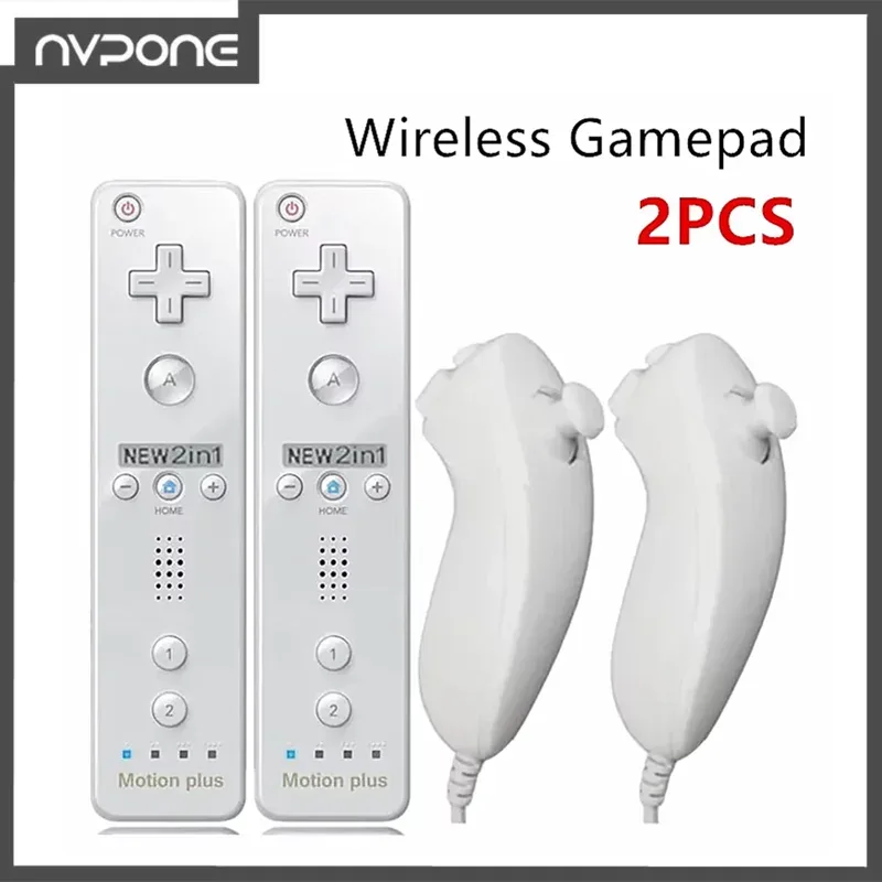 a Whole Set Remote Controller with Nunchuck Controller for Wii Games Control for Wii Console Wireless Gamepad with Motion Plus