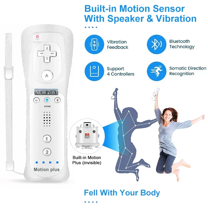 a Whole Set Remote Controller with Nunchuck Controller for Wii Games Control for Wii Console Wireless Gamepad with Motion Plus