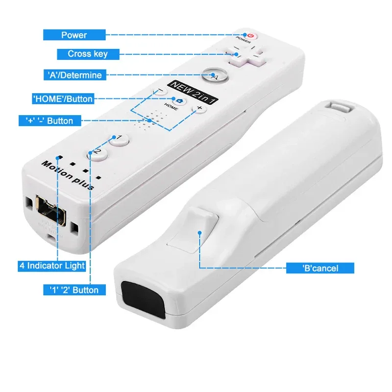 a Whole Set Remote Controller with Nunchuck Controller for Wii Games Control for Wii Console Wireless Gamepad with Motion Plus