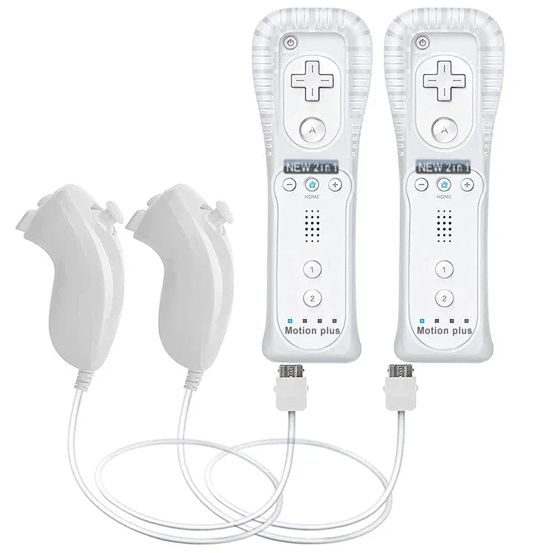 a Whole Set Remote Controller with Nunchuck Controller for Wii Games Control for Wii Console Wireless Gamepad with Motion Plus